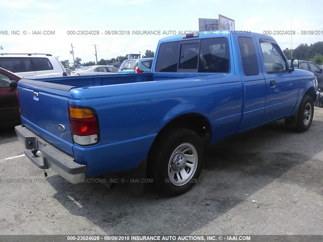 1FTYR14V5XTB12337 - 1999 FORD RANGER SUPER CAB BLUE photo 4