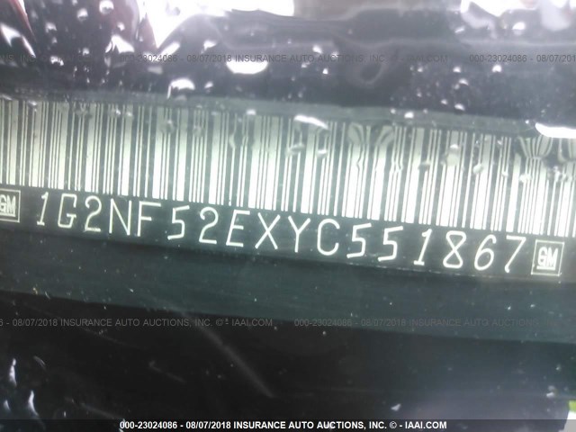 1G2NF52EXYC551867 - 2000 PONTIAC GRAND AM SE1 GREEN photo 9