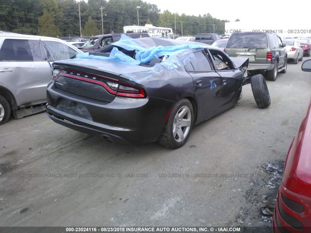 2C3CDXAT7GH281839 - 2016 DODGE CHARGER POLICE GRAY photo 4