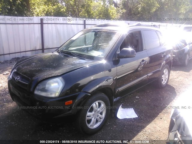 KM8JN72D96U313513 - 2006 HYUNDAI TUCSON GLS/LIMITED BLACK photo 2