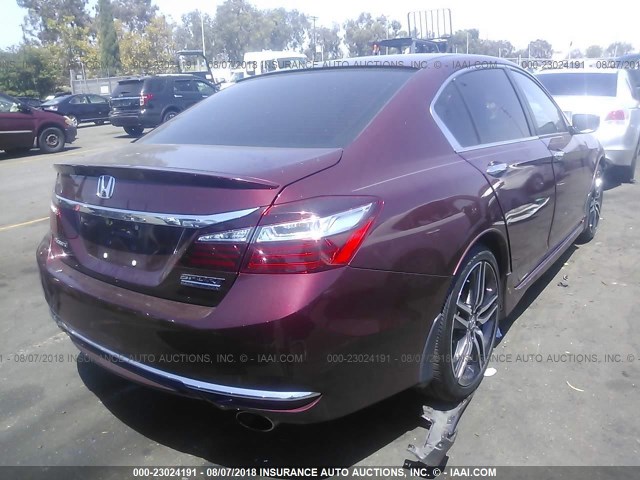 1HGCR2F14HA056352 - 2017 HONDA ACCORD SPORT SPECIAL EDITION BURGUNDY photo 4