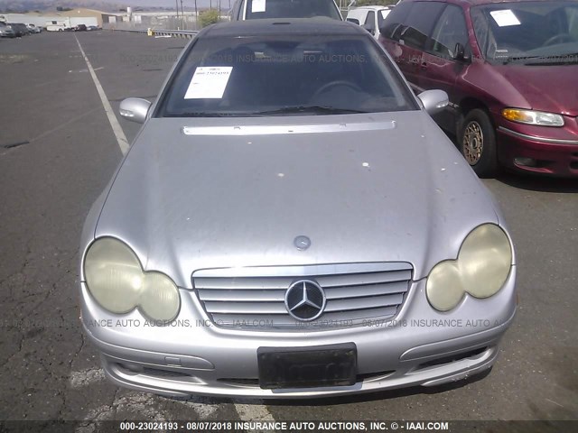 WDBRN47J82A195193 - 2002 MERCEDES-BENZ C 230K SPORT COUPE SILVER photo 6