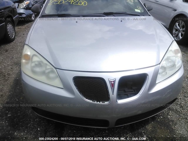 1G2ZG58N774275324 - 2007 PONTIAC G6 SE SILVER photo 6