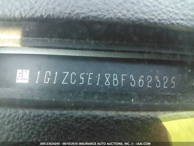 1G1ZC5E18BF362325 - 2011 CHEVROLET MALIBU 1LT ვერცხლისფერი ფოტო 9