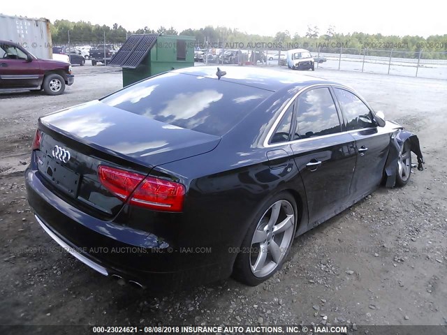 WAUD2AFD2DN028724 - 2013 AUDI S8 QUATTRO BLACK photo 4