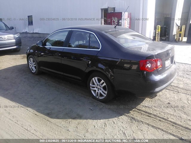 3VWEF71K37M184027 - 2007 VOLKSWAGEN JETTA WOLFSBURG BLACK photo 3