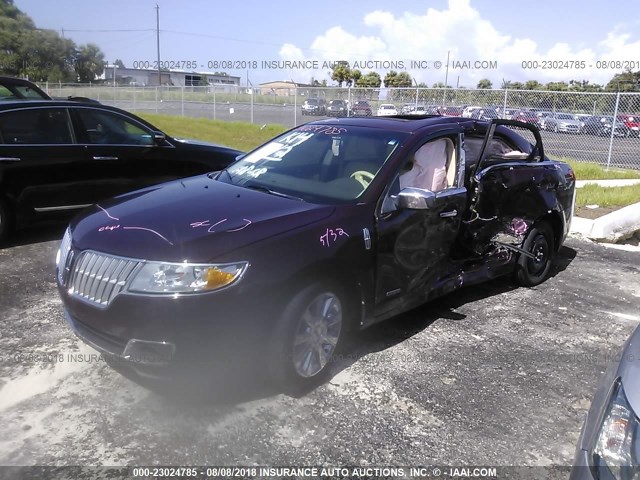 3LNDL2L35BR757338 - 2011 LINCOLN MKZ HYBRID MAROON photo 2