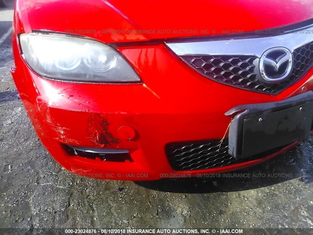 JM1BK12F381820153 - 2008 MAZDA 3 I RED photo 6