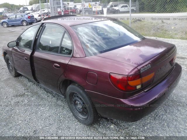 1G8ZK52711Z296405 - 2001 SATURN SL2 BURGUNDY photo 3