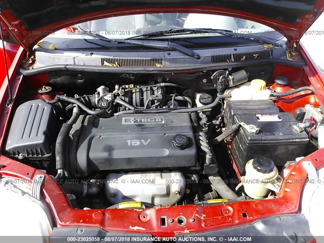 KL1TD52644B136360 - 2004 CHEVROLET AVEO RED photo 10