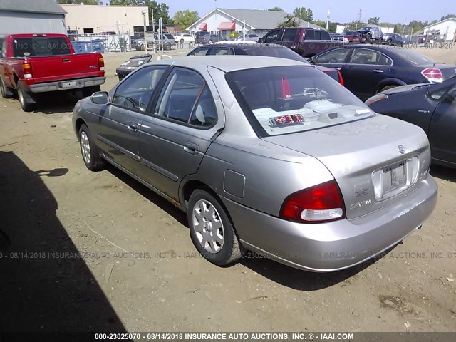 3N1CB51D02L639574 - 2002 NISSAN SENTRA XE/GXE SILVER photo 3