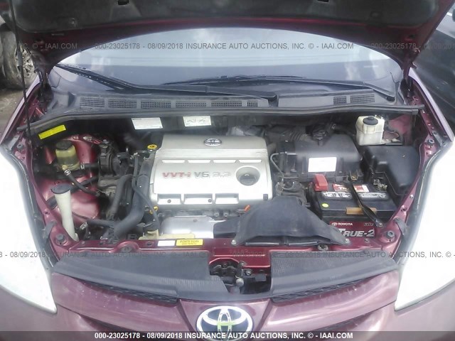 5TDZA23C16S440465 - 2006 TOYOTA SIENNA CE/LE RED photo 10