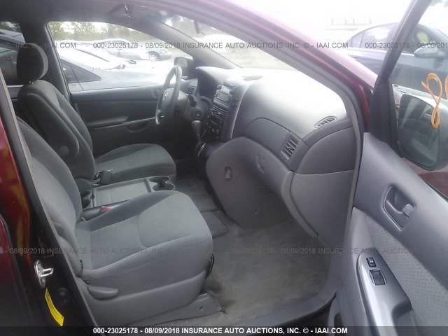 5TDZA23C16S440465 - 2006 TOYOTA SIENNA CE/LE RED photo 5