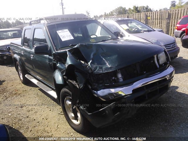 1N6ED27Y9YC396292 - 2000 NISSAN FRONTIER CREW CAB XE/CREW CAB SE GREEN photo 1