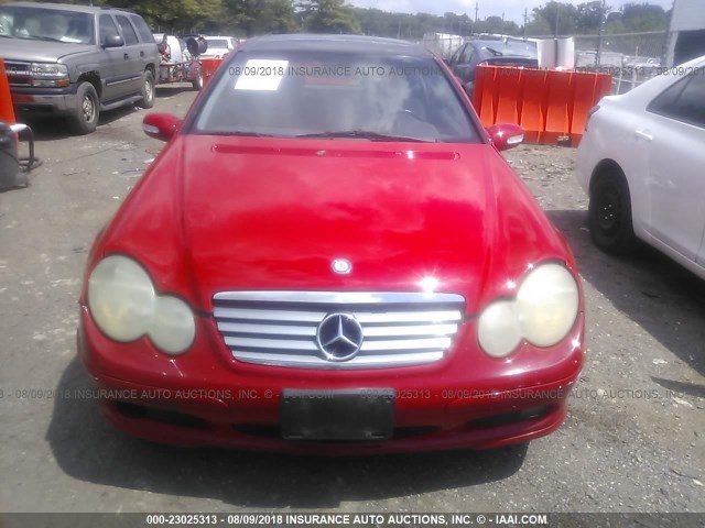 WDBRN47J72A312150 - 2002 MERCEDES-BENZ C 230K SPORT COUPE RED photo 6