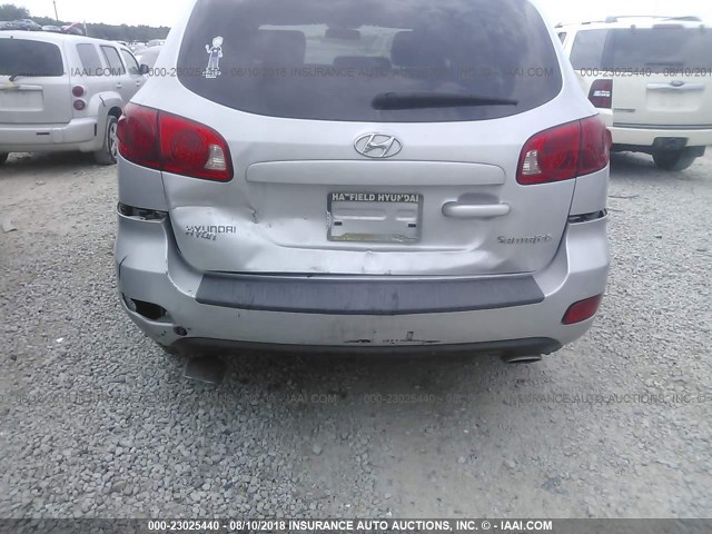 5NMSG13D77H061011 - 2007 HYUNDAI SANTA FE GLS SILVER photo 6