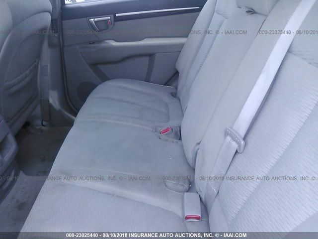 5NMSG13D77H061011 - 2007 HYUNDAI SANTA FE GLS SILVER photo 8