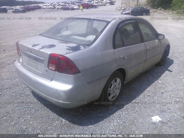 2HGES16532H522811 - 2002 HONDA CIVIC LX SILVER photo 4