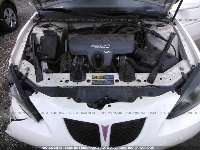 2G2WP522951174182 - 2005 PONTIAC GRAND PRIX WHITE photo 10