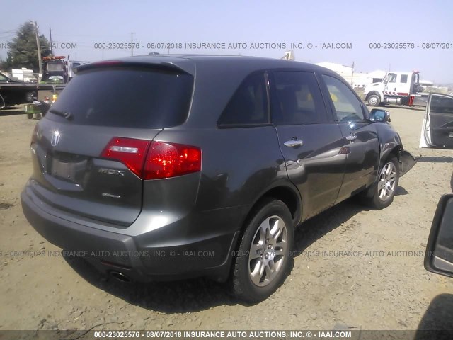 2HNYD28227H539776 - 2007 ACURA MDX GRAY photo 4