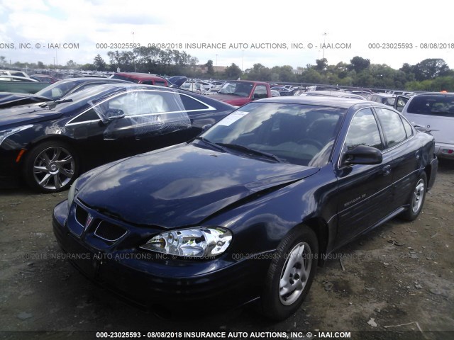 1G2NE52T61M515417 - 2001 PONTIAC GRAND AM SE BLUE photo 2