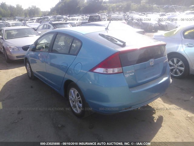 JHMZE2H78AS022323 - 2010 HONDA INSIGHT EX BLUE photo 3