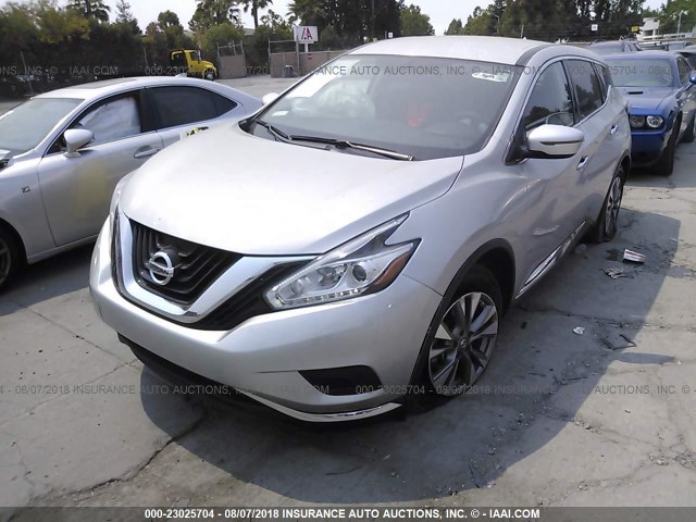 5N1AZ2MH8GN104024 - 2016 NISSAN MURANO S/SL/SV/PLATINUM SILVER photo 2