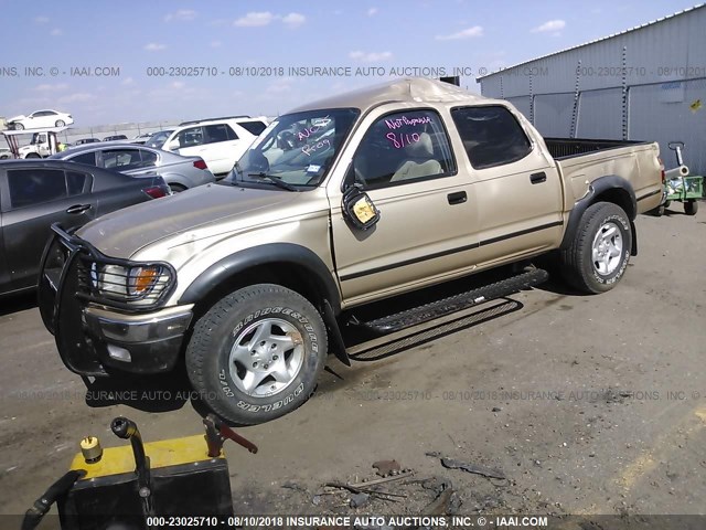 5TEGN92N01Z775817 - 2001 TOYOTA TACOMA DOUBLE CAB PRERUNNER GOLD photo 2