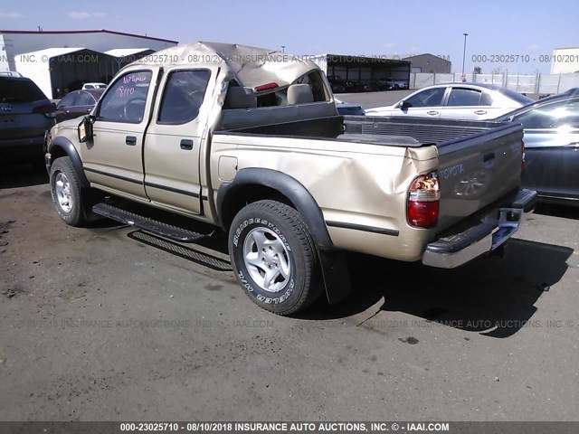 5TEGN92N01Z775817 - 2001 TOYOTA TACOMA DOUBLE CAB PRERUNNER GOLD photo 3