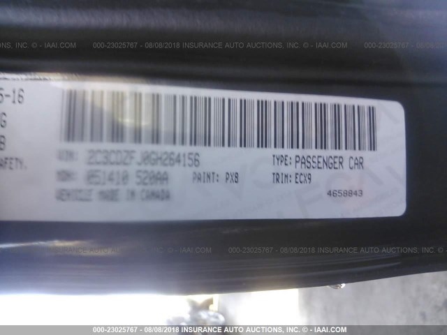 2C3CDZFJ0GH264156 - 2016 DODGE CHALLENGER R/T SCAT PACK BLACK photo 9