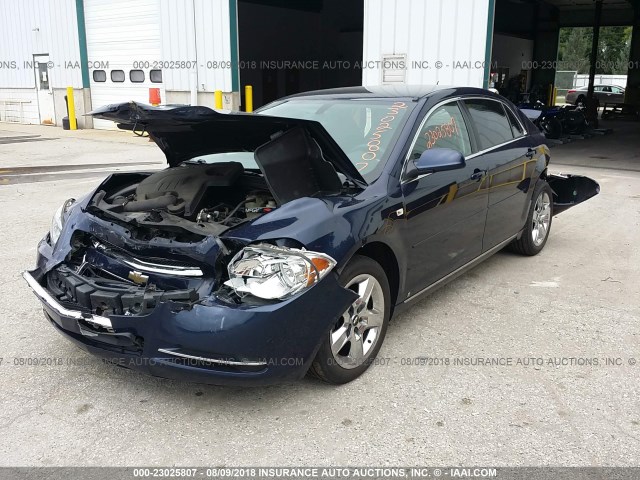 1G1ZH57B08F237416 - 2008 CHEVROLET MALIBU 1LT BLUE photo 2