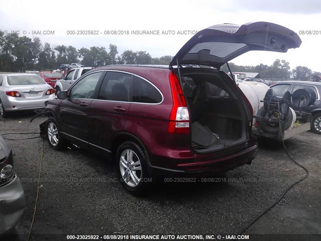 5J6RE4H77BL046888 - 2011 HONDA CR-V EXL MAROON photo 3