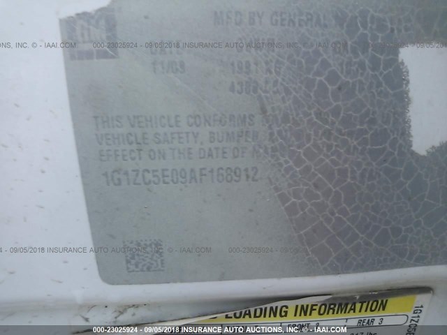 1G1ZC5E09AF168912 - 2010 CHEVROLET MALIBU 1LT 白色 照片 9