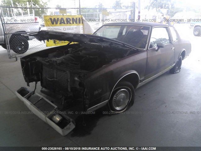 1G1GZ37Z7FR129683 - 1985 CHEVROLET MONTE CARLO  BROWN photo 2