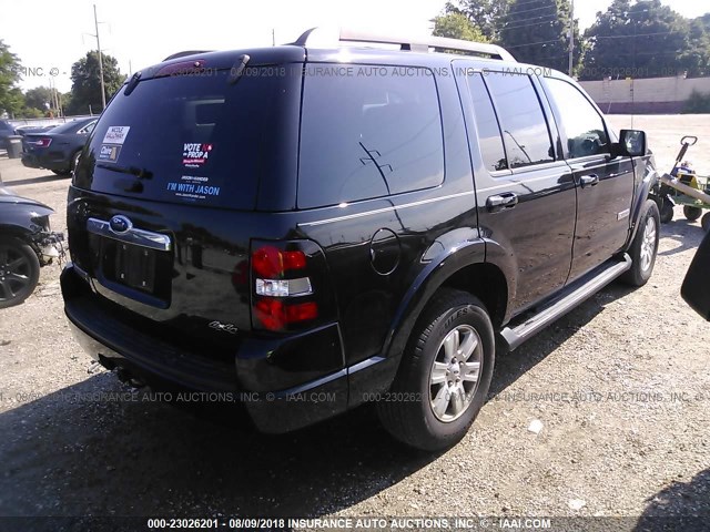 1FMEU73E68UA70841 - 2008 FORD EXPLORER XLT BLACK photo 4