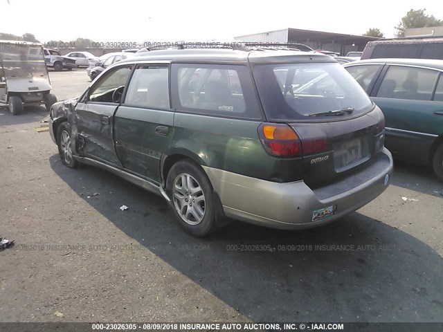 4S3BH665516677390 - 2001 SUBARU LEGACY OUTBACK GREEN photo 3