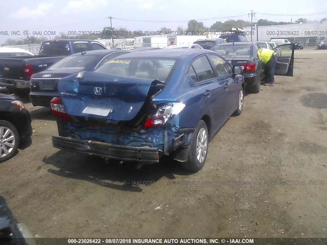 19XFB2F21CE303194 - 2012 HONDA CIVIC DX BLUE photo 4