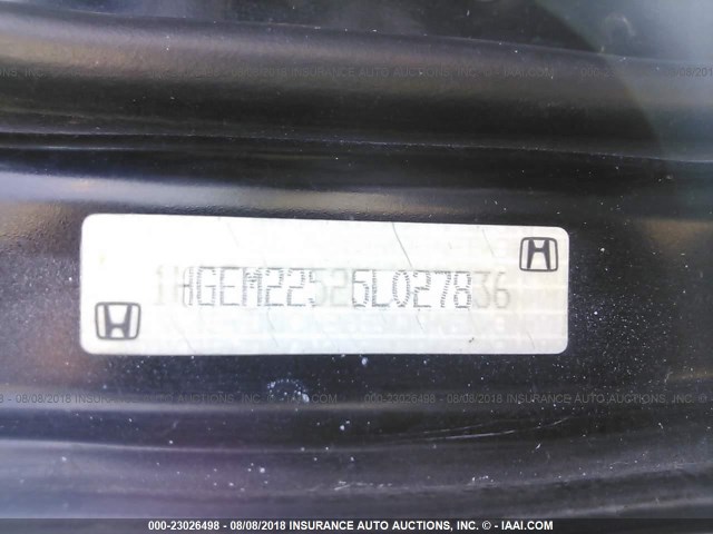 1HGEM22525L027836 - 2005 HONDA CIVIC LX BLACK photo 9