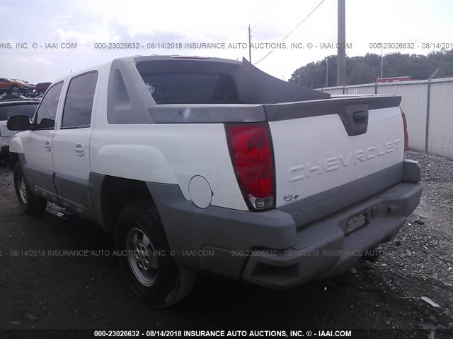 3GNEC13T72G104175 - 2002 CHEVROLET AVALANCHE C1500 WHITE photo 3