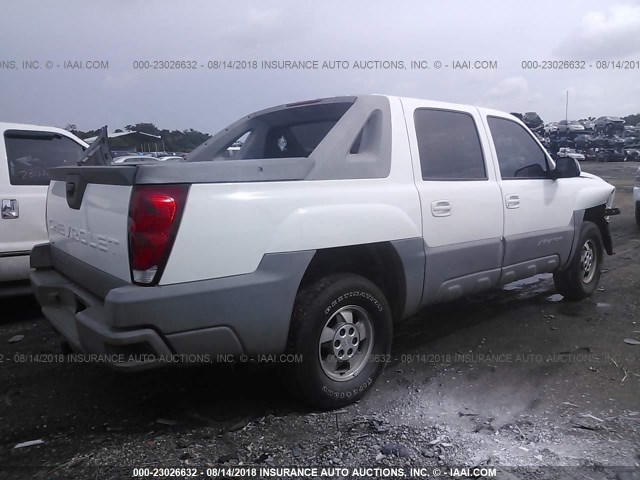 3GNEC13T72G104175 - 2002 CHEVROLET AVALANCHE C1500 WHITE photo 4