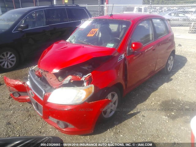 KL1TD66E59B334993 - 2009 CHEVROLET AVEO LS/LT RED photo 2