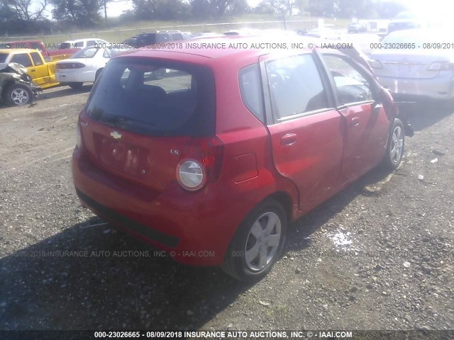 KL1TD66E59B334993 - 2009 CHEVROLET AVEO LS/LT 红色 照片 4
