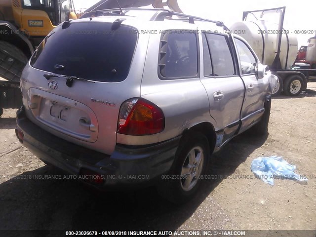 KM8SB12B54U828630 - 2004 HYUNDAI SANTA FE GL SILVER photo 4