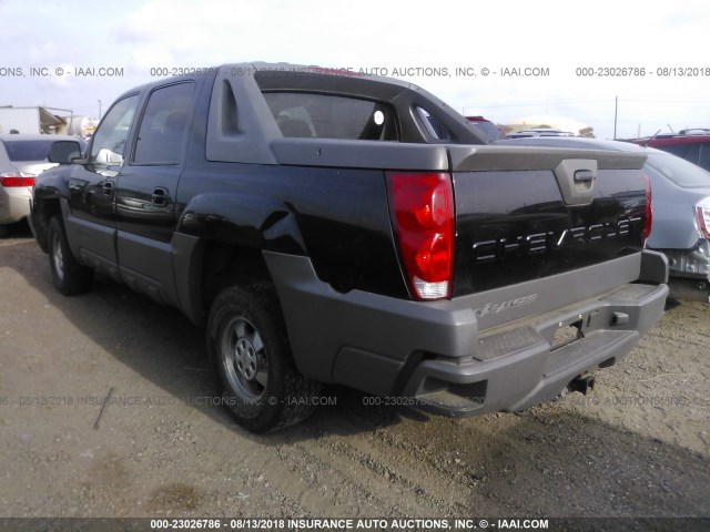 3GNEC13T72G105259 - 2002 CHEVROLET AVALANCHE C1500 BLACK photo 3