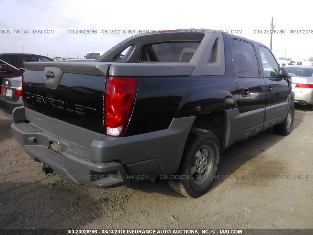 3GNEC13T72G105259 - 2002 CHEVROLET AVALANCHE C1500 BLACK photo 4