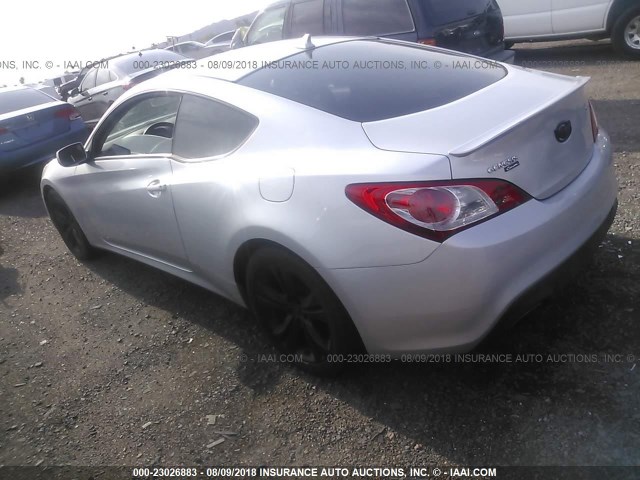 KMHHT6KDXAU042596 - 2010 HYUNDAI GENESIS COUPE 2.0T SILVER photo 3