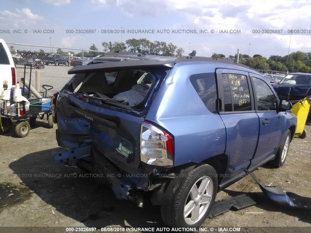 1J8FT47067D261322 - 2007 JEEP COMPASS BLUE photo 4