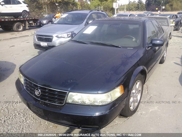 1G6KY54952U187502 - 2002 CADILLAC SEVILLE STS BLUE photo 2