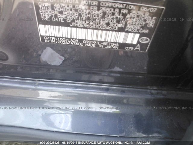 JTHBE96S470024673 - 2007 LEXUS GS 350 BLUE photo 9