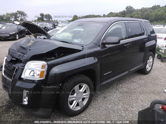 2GKALMEK6E6265618 - 2014 GMC TERRAIN SLE BLACK photo 2